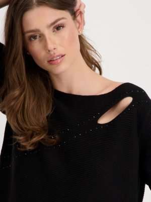 Monari Black Sweater Gems