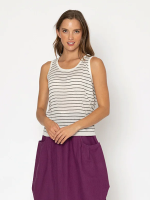 Blacklist Anthe Top | White Stripe