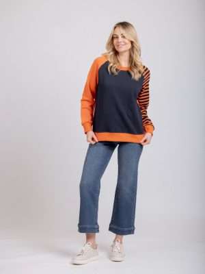 Mi Moso Maeve Sweat | Orange Navy