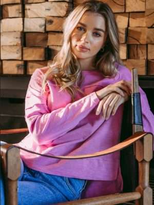Foxwood Jayne Throw On Top | Fuchsia