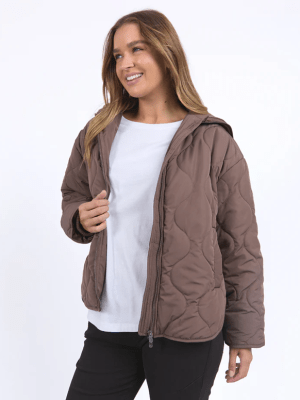 Foxwood Mellow Quilted Coat | Coffee