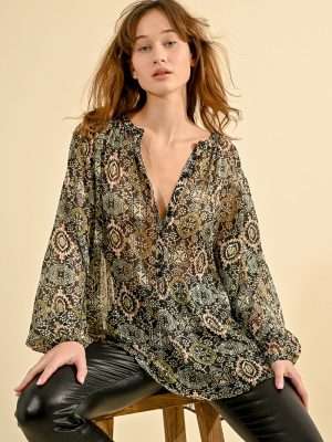 Molly Bracken Woven Blouse | Green Anjali