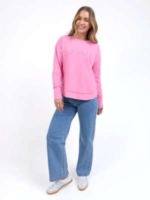 Foxwood Simplified Metallic Crew | Bubblegum