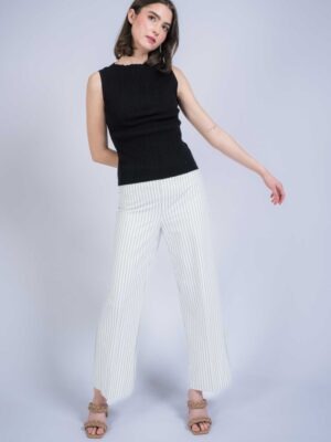 Lisette Double Pinstripe Pant | Wide Leg
