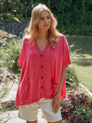 Stella + Gemma Elliot Cardigan | Raspberry