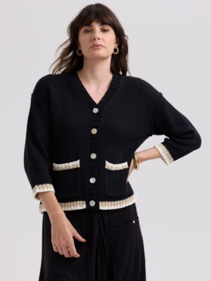 LD & Co Textured Cardi | Black