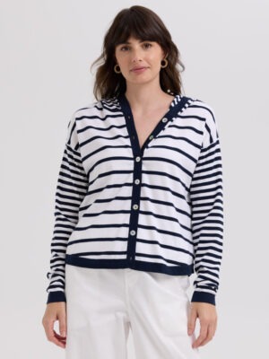 LD & Co Multi Stripe Hoodie | Marine