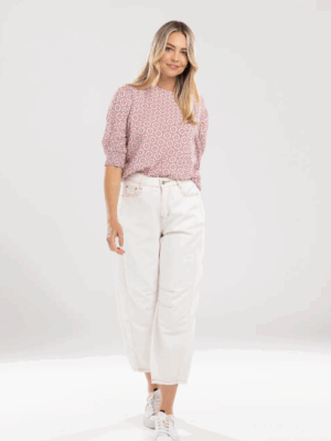 Mi Moso Barrell Jean | Ivory