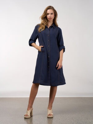 Madly Sweetly Aspect Trench Dress | Navy