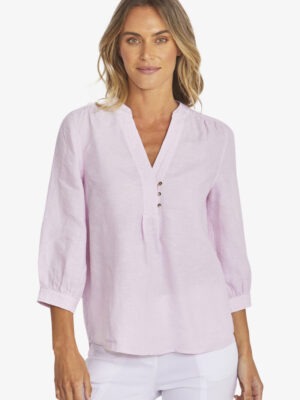 Ping Pong Linen Top | Pearl
