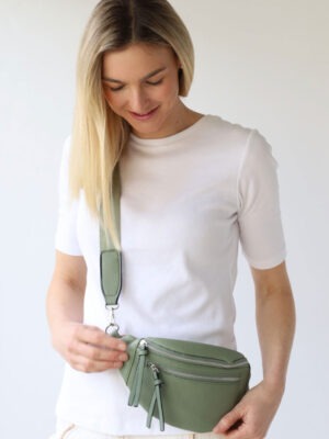 Archer House Cross Body Belt Bag | Dusky Green