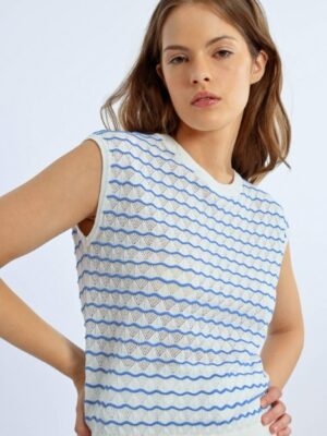 Lili Sidonio Stripe Vest | Off White