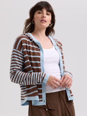 LD & Co Multi Stripe Hoodie | Sky