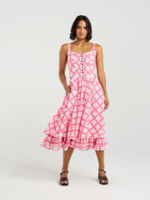 Et Alia Lily Dress | Pink Gridlock