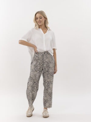 Mi Moso Leopard Barrel Jean