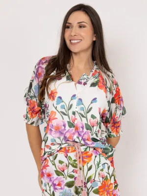 Augustine Ava Blouse | White Floral
