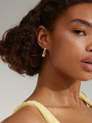 Pilgrim Evah Blue Hoop Earrings | Silver
