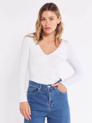 Sass Serena Vee Top | White