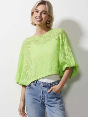 Z & P Holey Shrug | Lime