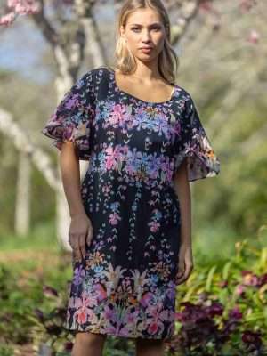 Augustine Eveline Dress | Black Floral