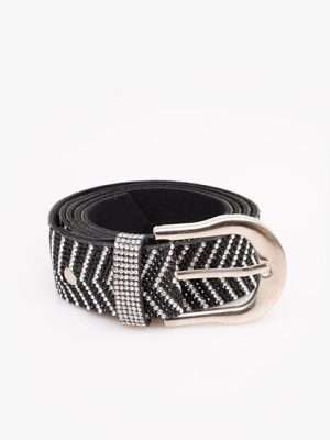 Antler Rhinestone Belt | Black