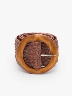 Antler Rattan Stretch Belt | Cocoa