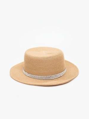 Antler Rhinestone Boater Hat