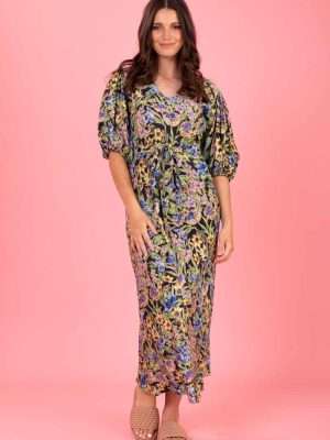 Charlo Dainty Midi Dress | Blue Floral