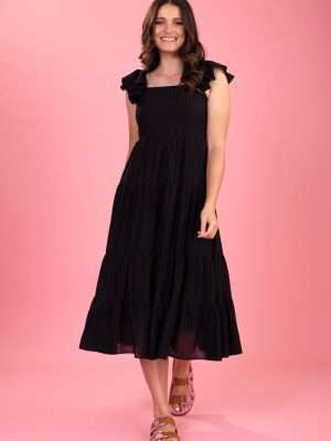 Charlo Sandy Midi Dress | Black