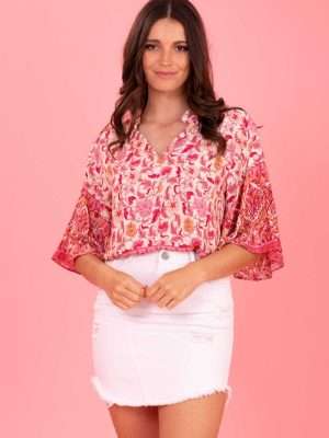 Charlo Terese Top | Pink Boho