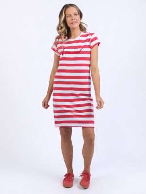Foxwood Stripe Tee Dress | Cayenne