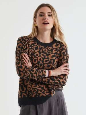 LD & Co Leopard Crew | Charcoal