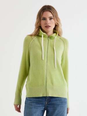 LD & Co Two Tone Zip Up | Avocado