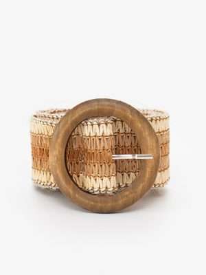Antler Rattan Stretch Belt | Boho Natural