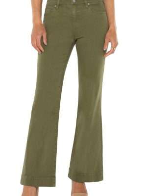 Liverpool Hannah Flare Jean | Spanish Olive