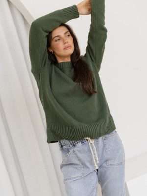 Betty Basics Andy Sweater | Dark Green