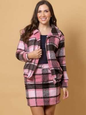 Charlo Saskia Bomber | Pink Brown