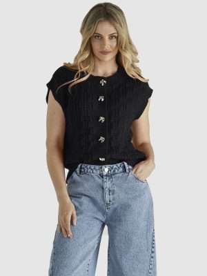 Sass Zadie Vest | Black