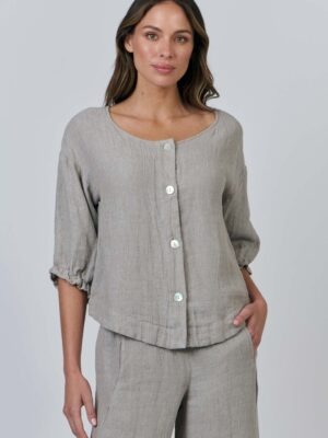 Naturals Button Top | Cement