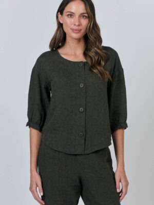 Naturals Button Top | Licorice