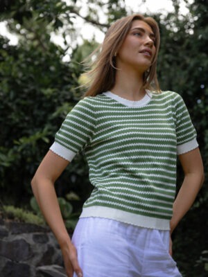 Stella + Gemma Charly Top | Emerald Stripe