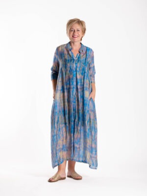 Deeanne Hobbs French Me Dress | Tie Dyed Blue