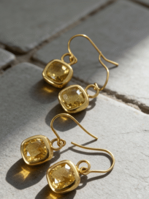 Twigg Audrey Square Earrings | Citrine
