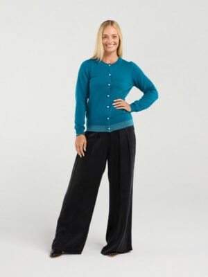 Blackstone Pearl Button Cardi | Blue