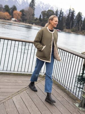 Moke Juniper Reversible Jacket | Olive Green Cream