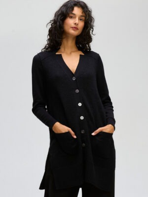 LD & Co Fluffy Detail Cardi | Black