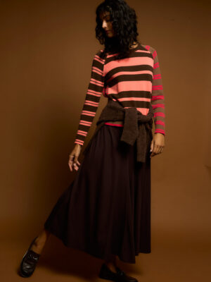 LD & Co Crazy Stripe Crew | Choc Berry