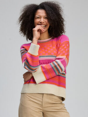 Stripe Pop Jumper | Amaranth