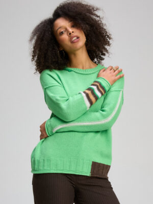 Z&P Stripe Edges Jumper | Pesto