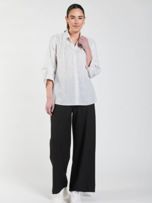 Obi Pinstripe Pleat Shirt